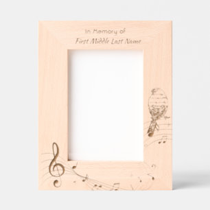 Memorial Pocke Keepsake  Music Bird Etched Frames