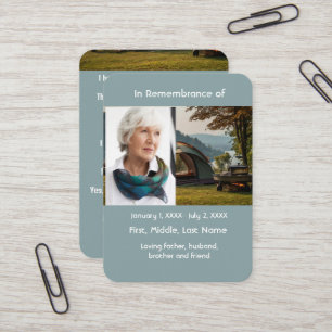 Memorial Pocket Card Camping Camper