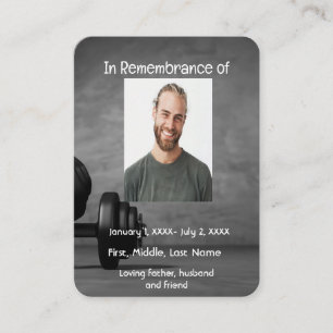 Memorial Pocket Card Gym Fitness Trainer Weights