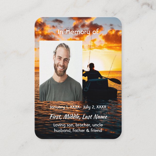 Memorial Pocket Card Kayaking Sport  (Front)