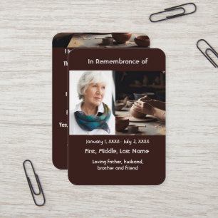 Memorial Pocket Card Potter Pottery Craft