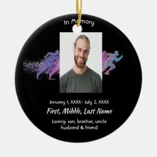Memorial Pocket Card Runner Running Marathon Ceramic Ornament