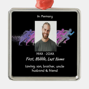 Memorial Pocket Card Runner Running Marathon Metal Ornament