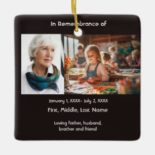 Memorial Pocket Card Teacher Student Art Ceramic Ornament