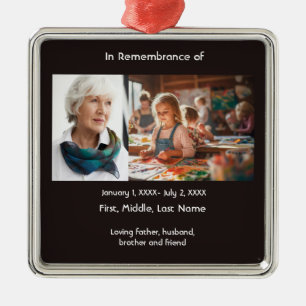 Memorial Pocket Card Teacher Student Art Metal Ornament