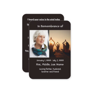 Memorial Pocket Card Yoga