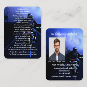 Memorial Pocket Keepsake Motorcycle Biker Business Card
