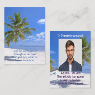 Memorial Pocket Keepsake Tropical Beach Paradise Business Card
