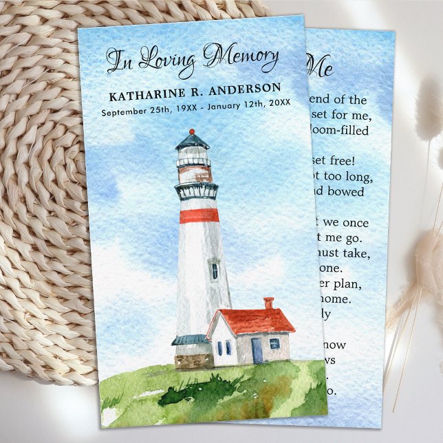 Memorial Poem Lighthouse Funeral Prayer Card (Creator Uploaded)