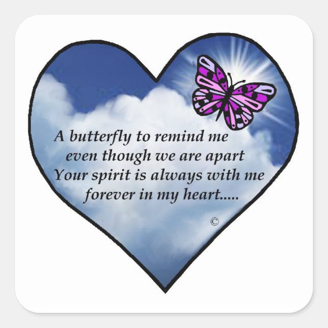 Memorial Poem Square Sticker (Front)