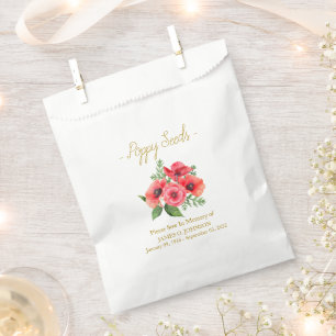 Memorial Poppy Seed Funeral Favour Bag
