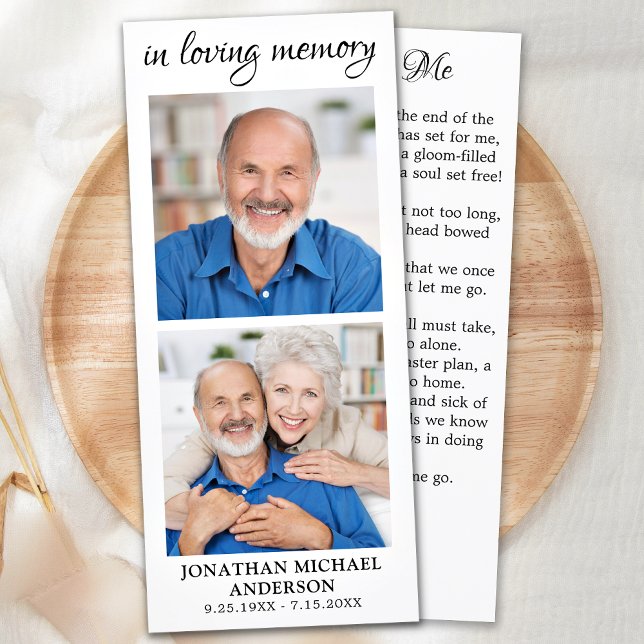 Memorial Prayer Card 2 Photo Funeral Bookmark  (Creator Uploaded)