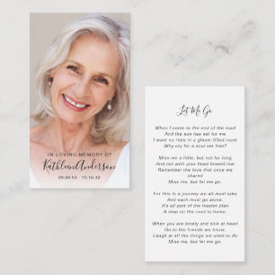 Memorial Prayer Card Full Photo