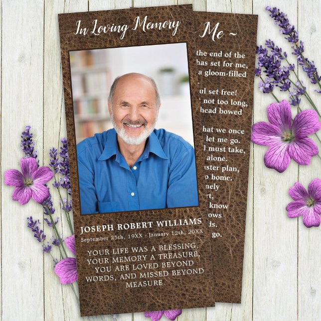 Memorial Prayer Card Funeral Bookmark Leather (Creator Uploaded)