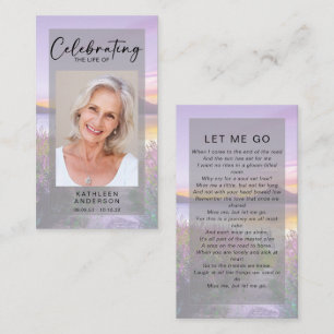 Memorial Prayer Card Lavender