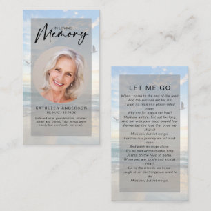 Memorial Prayer Card Ocean Birds