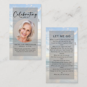 Memorial Prayer Card Ocean Birds
