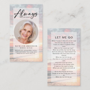 Memorial Prayer Card   Ocean Sunset
