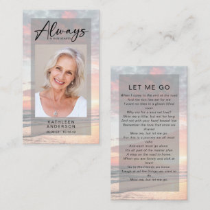 Memorial Prayer Card Ocean Sunset