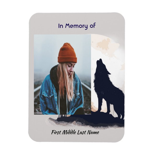  Memorial Prayer Lone Wolf Howling Animal Magnet (Vertical)