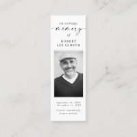 Memorial Prayer Sympathy Funeral Bookmark Card