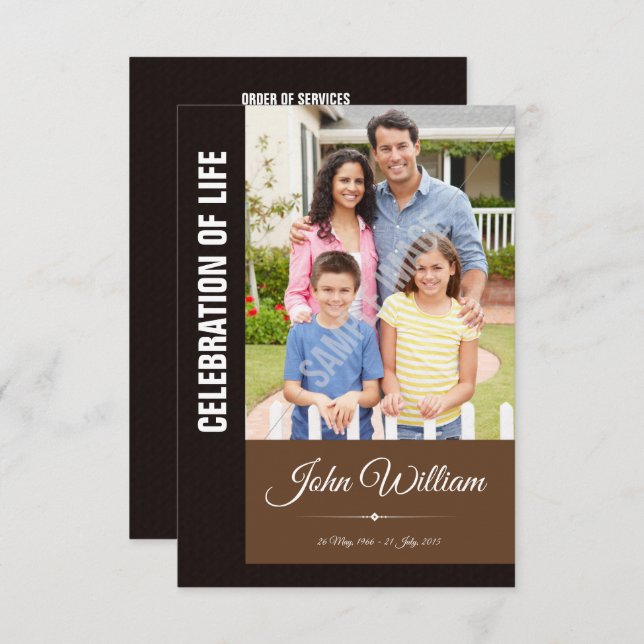 Memorial Program Card (Front/Back)