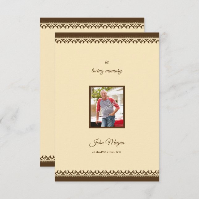 Memorial Program Card (Front/Back)