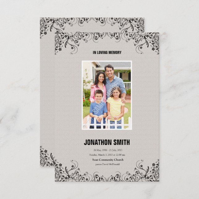 Memorial Program Card (Front/Back)