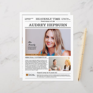 Memorial Program Newspaper Template