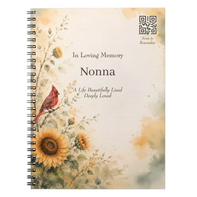 Memorial QR Code Journal | Personalized Memorial (Front)