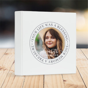 Memorial Quote Modern Elegant Chic Custom Photo Binder