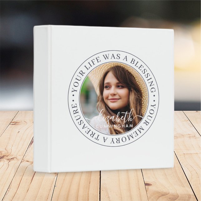 Memorial Quote Modern Elegant Chic Custom Photo Binder (Creator Uploaded)