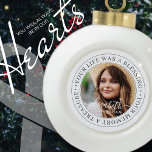 Memorial Quote Modern Elegant Chic Custom Photo Ceramic Ball Christmas Ornament<br><div class="desc">This simple and classic design is composed of serif typography and add a custom photo. "Your life was a blessing,  your memory a treasure"</div>