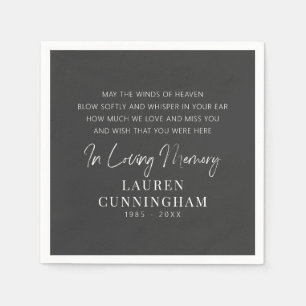 Memorial Quote Modern Elegant Simple Chic Napkin