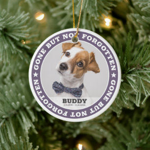 Memorial Quote Modern Pet Photo Sympathy Keepsake Ceramic Ornament