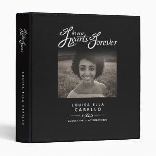 Memorial remembrance hearts black photo book binder