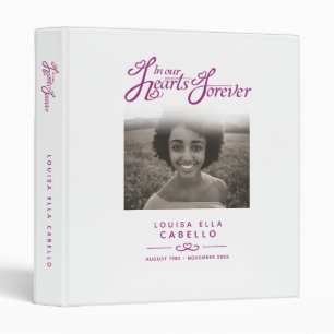 Memorial remembrance hearts white mauve photo book binder