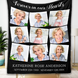 Memorial Remembrance Keepsake Custom Photo Collage Fleece Blanket