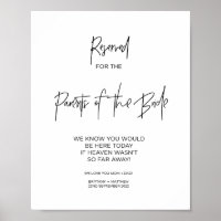 Memorial Reserved Parents of Bride Loving Memory