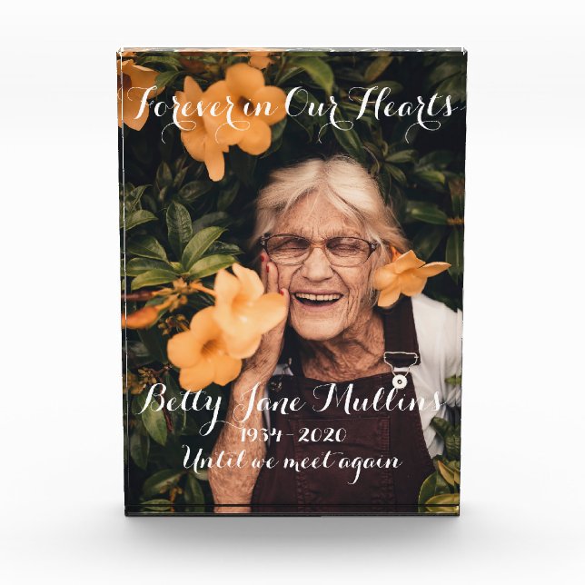 Memorial Rest In Peace Photo Block (Front)