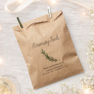 Memorial Rosemary Seed Funeral Favour Bag