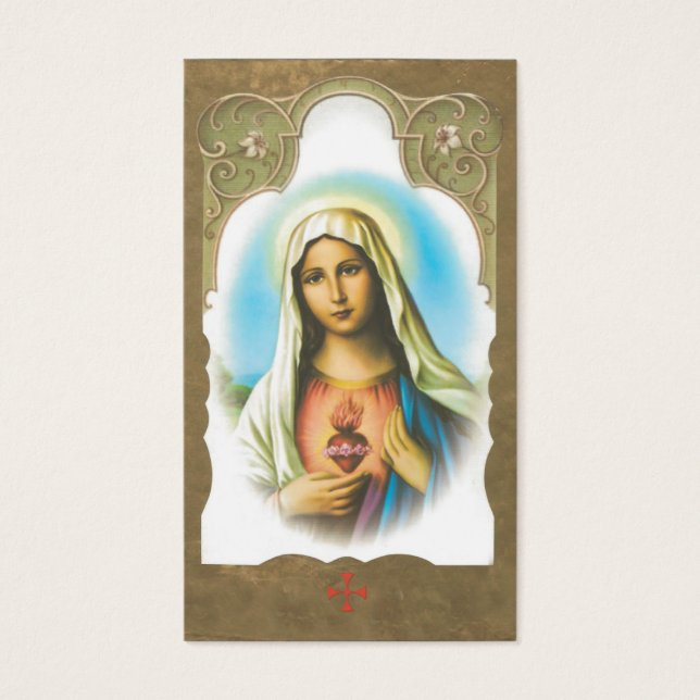 Memorial Sacred Heart of Mary Prayer Card (Front)