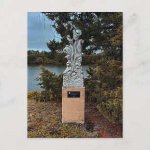 Memorial Sculpture on Stone Pedestal Postcard