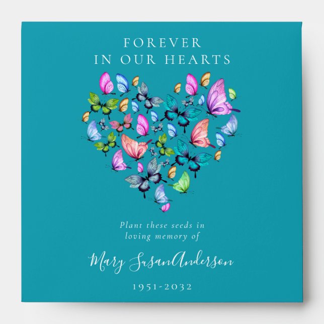 Memorial Seed Packet | Butterfly Heart Envelope (Front)