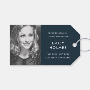 Memorial Seed Packet   Funeral Favour Modern Navy Gift Tags