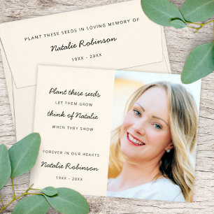 Memorial Seed Packet   Modern Funeral Favour Envelope
