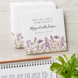 Memorial Seed Packet   Wildflower Lavender Envelope