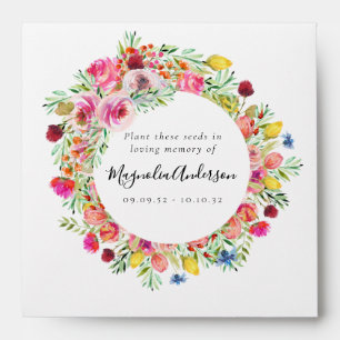 Memorial Seed Packet   Wildflower Wreath Envelope