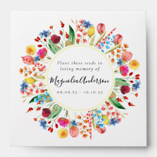 Memorial Seed Packet   Wildflower Wreath Envelope