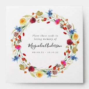 Memorial Seed Packet   Wildflower Wreath Envelope